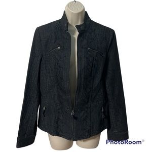 Peck & Peck Weekend Women's Black Snake Skin Pattern Jacket